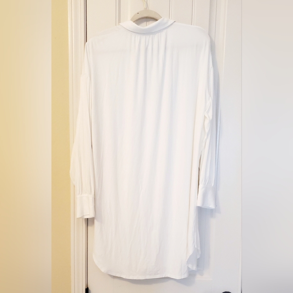 SZ L WHITE BUTTON DOWN PAJAMA GOWN - Picture 4 of 8